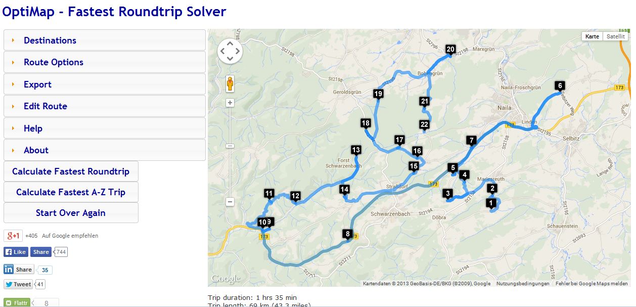 Screenshot von meiner Tourenplanung mittels Optimap auf: http://www.gebweb.net/